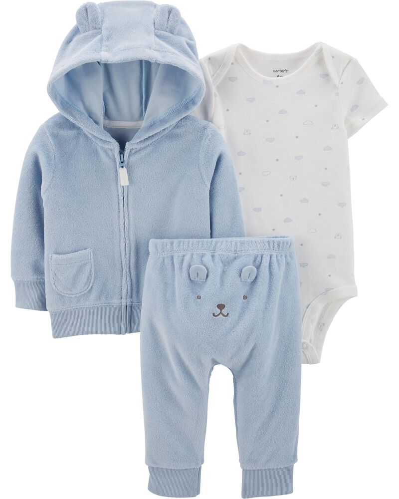 3 Piece Terry Little Jacket Set Carters Com