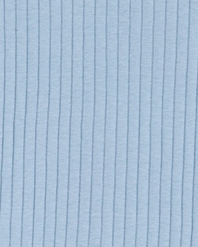 Product image 2 of Kid Solid Ribbed Cotton Blend 2-Piece Pajamas - Blue