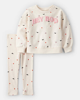 Product image 1 of Toddler 2-Piece Hey Boo Halloween Outfit Set - Cream