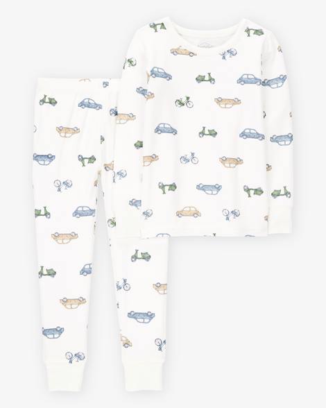 toddler boy car print purelysoft 2-piece pajamas - ivory