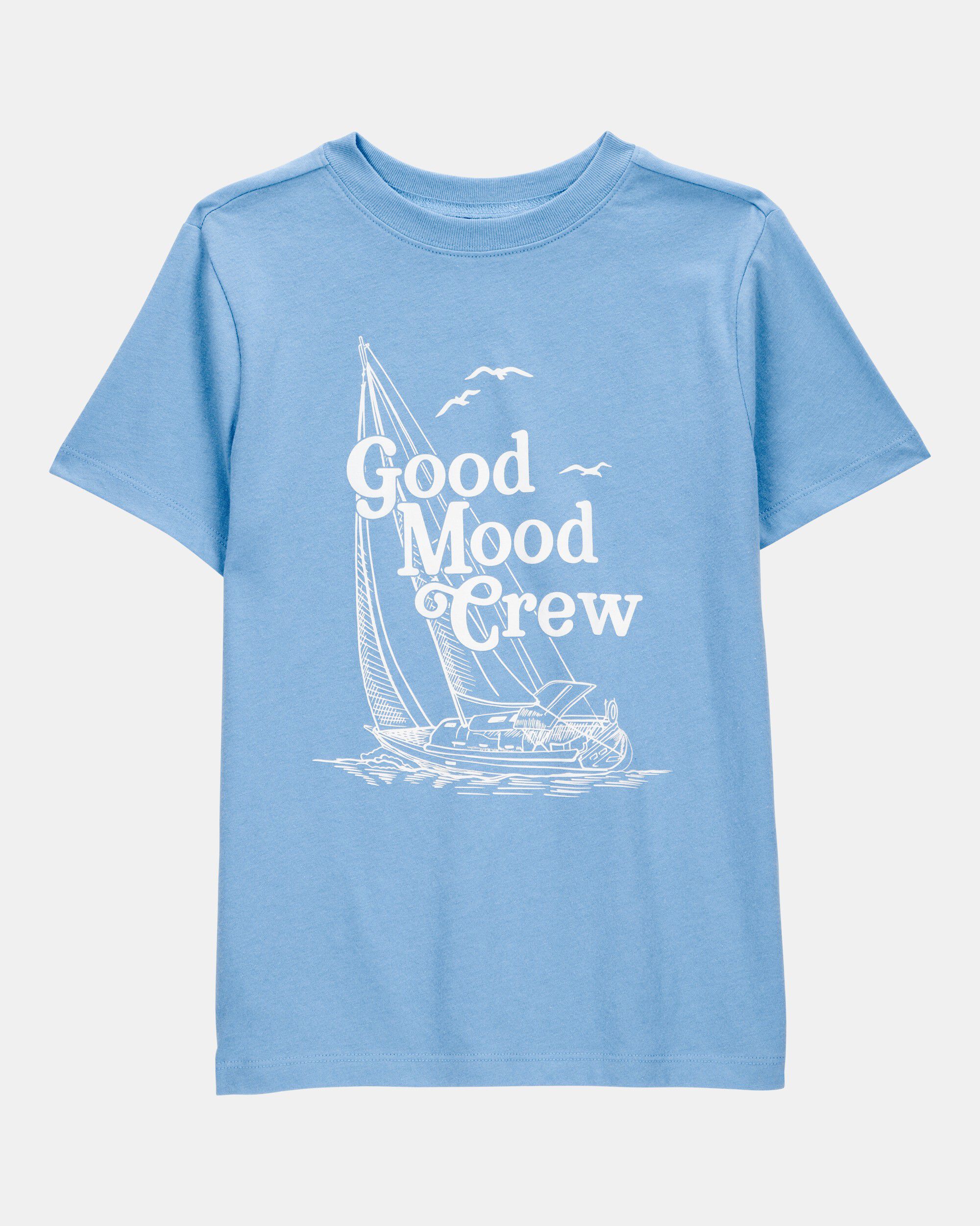 Kid Good Mood Crew Short-Sleeve Graphic Tee - Blue - OshKosh