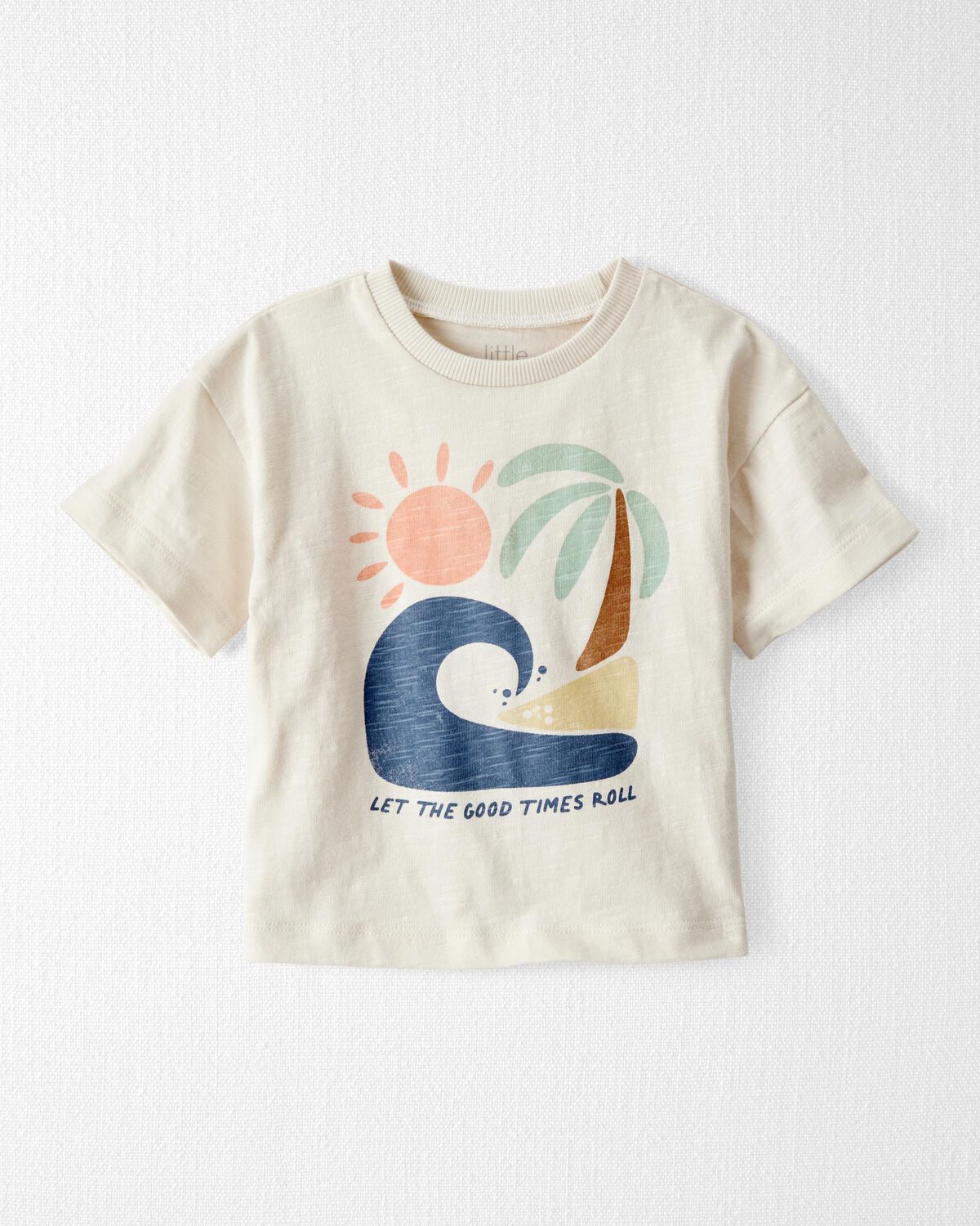 Babyhug Cotton Knit Sleeveless Tank T-Shirt With Newport Beach Text Print - Red main image 0