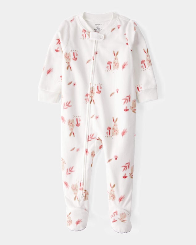 Product image 1 of Toddler 1-Piece Bunny Fleece Footie Pajamas - Ivory