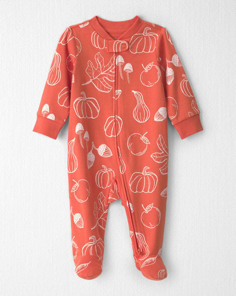 Baby Organic Cotton Sleep & Play Pajamas in Autumn Gourds