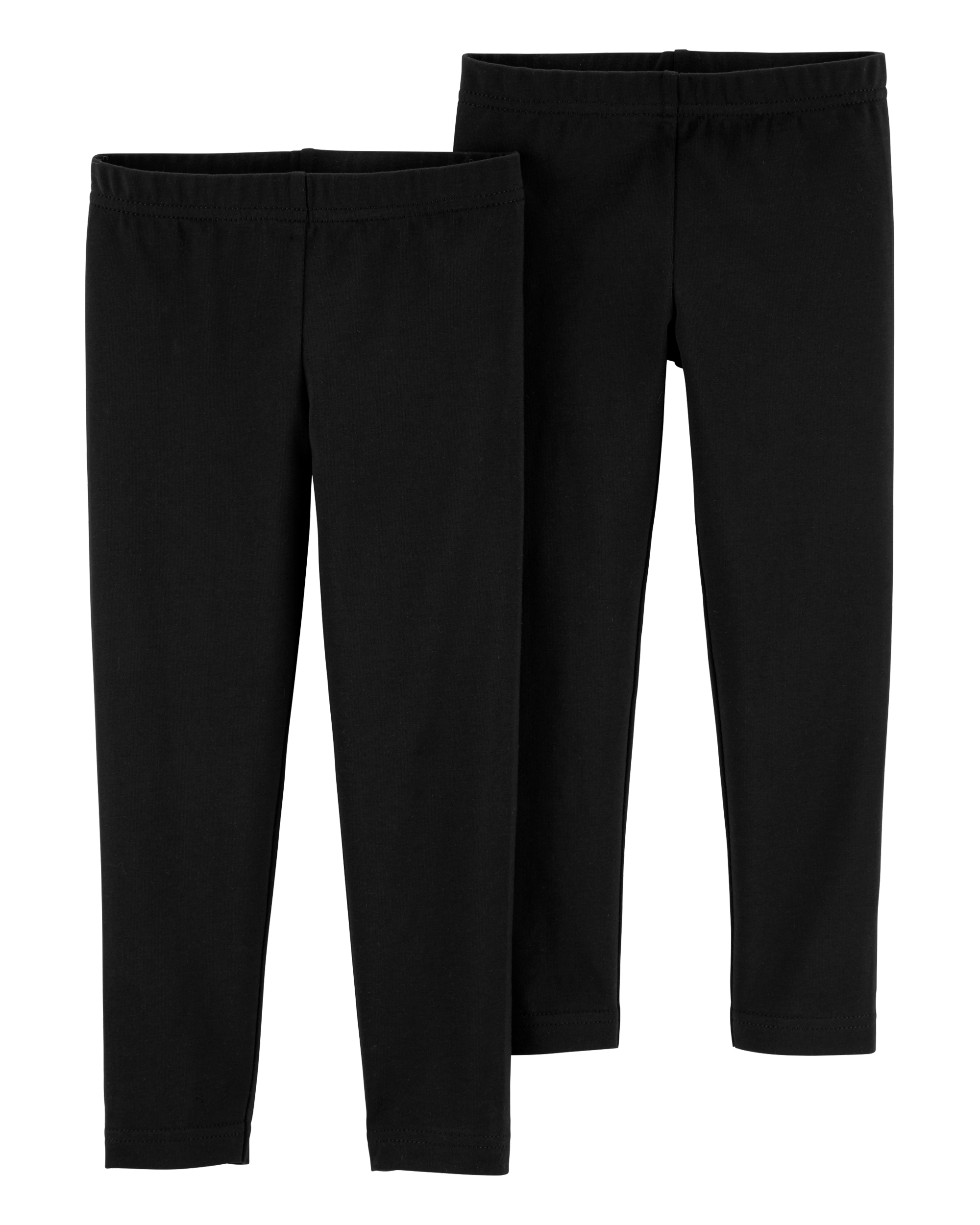 Baby 2-Pack Black Cotton Stretch Leggings