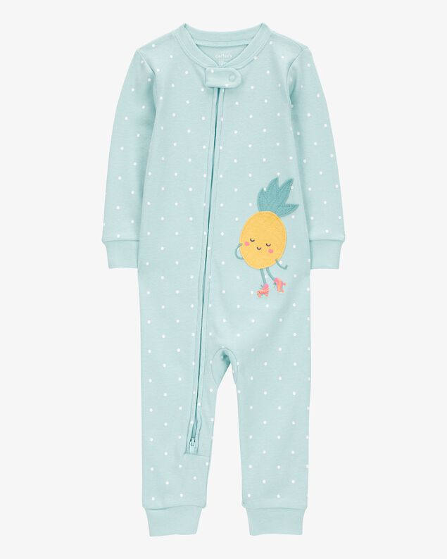 Product image 1 of Toddler Girl 1-Piece Pineapple 100% Snug Fit Cotton Footless Pajamas - Green