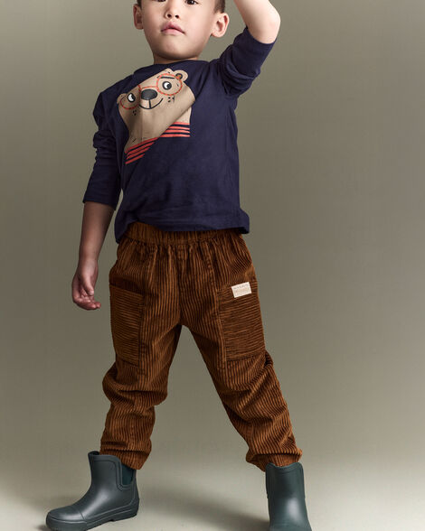 Toddler Boy Corduroy Pocket Pant - Cinnamon