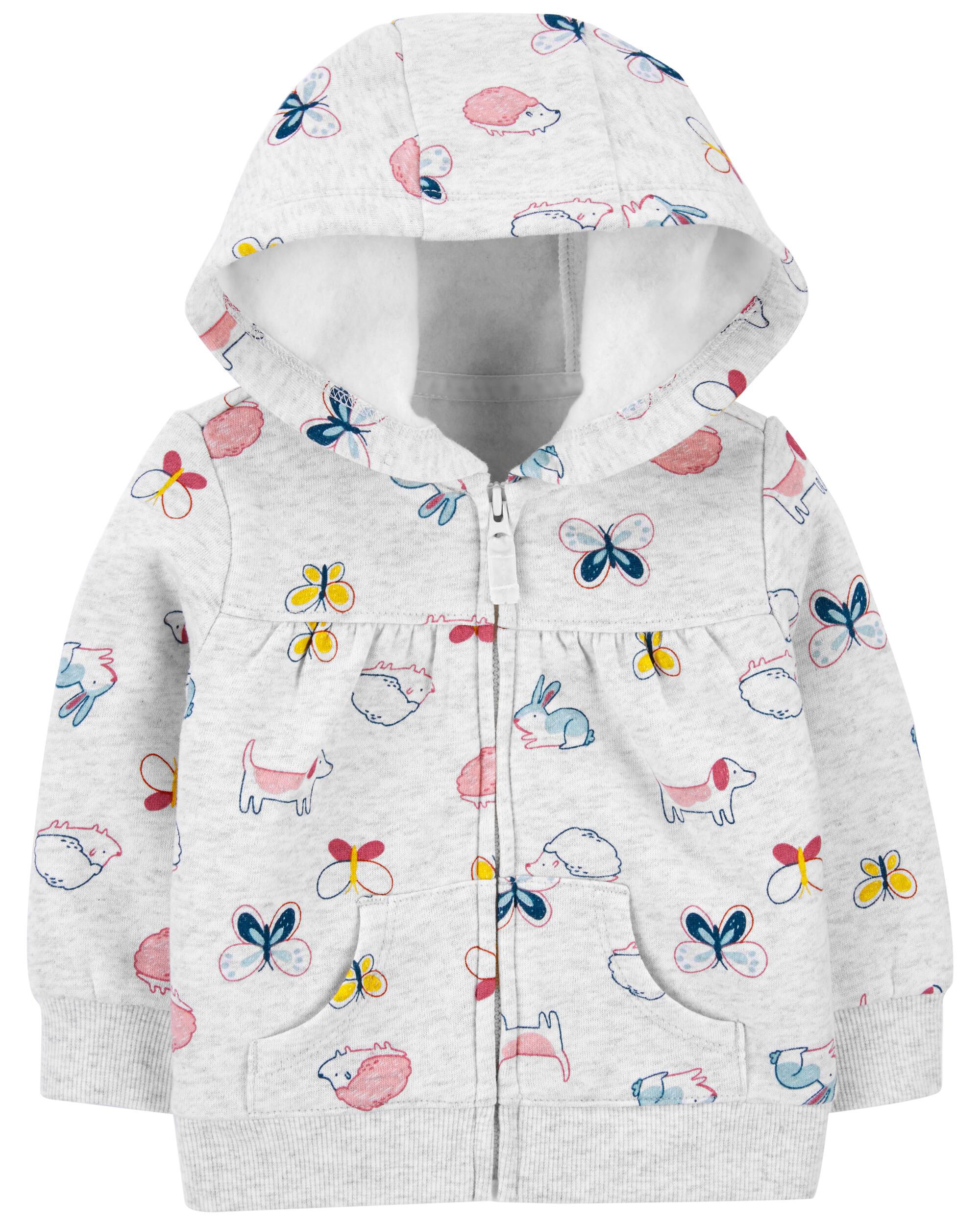 Baby Grey Zip-Up Fleece Hoodie 