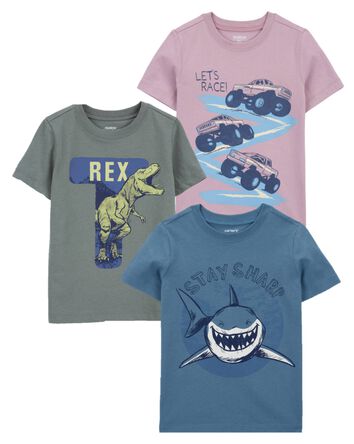 Toddler 3-Pack Dino & Shark Graphic Tees