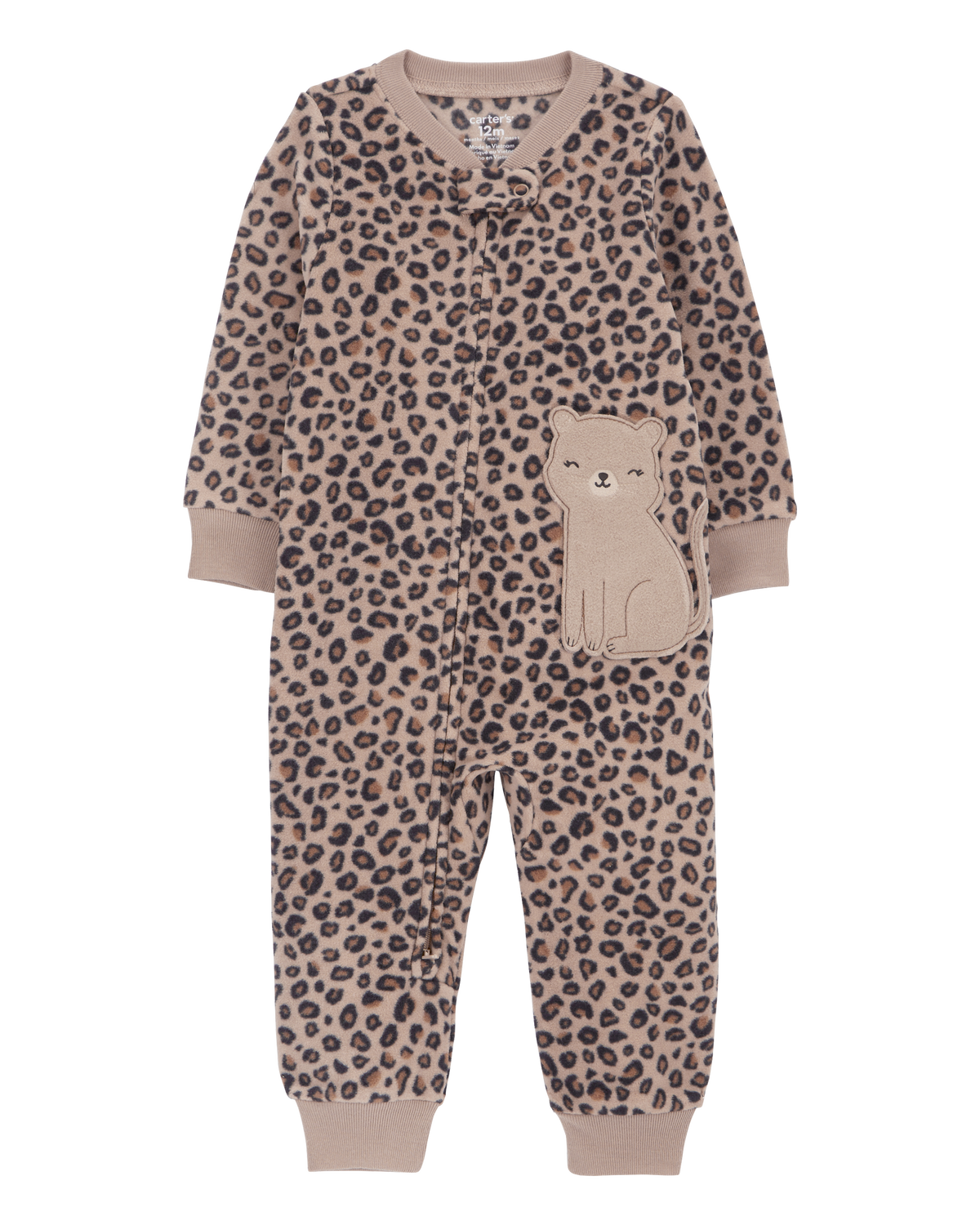Toddler 1 Piece Cheetah Print Fleece Footless Pajamas Carter s Carter s
