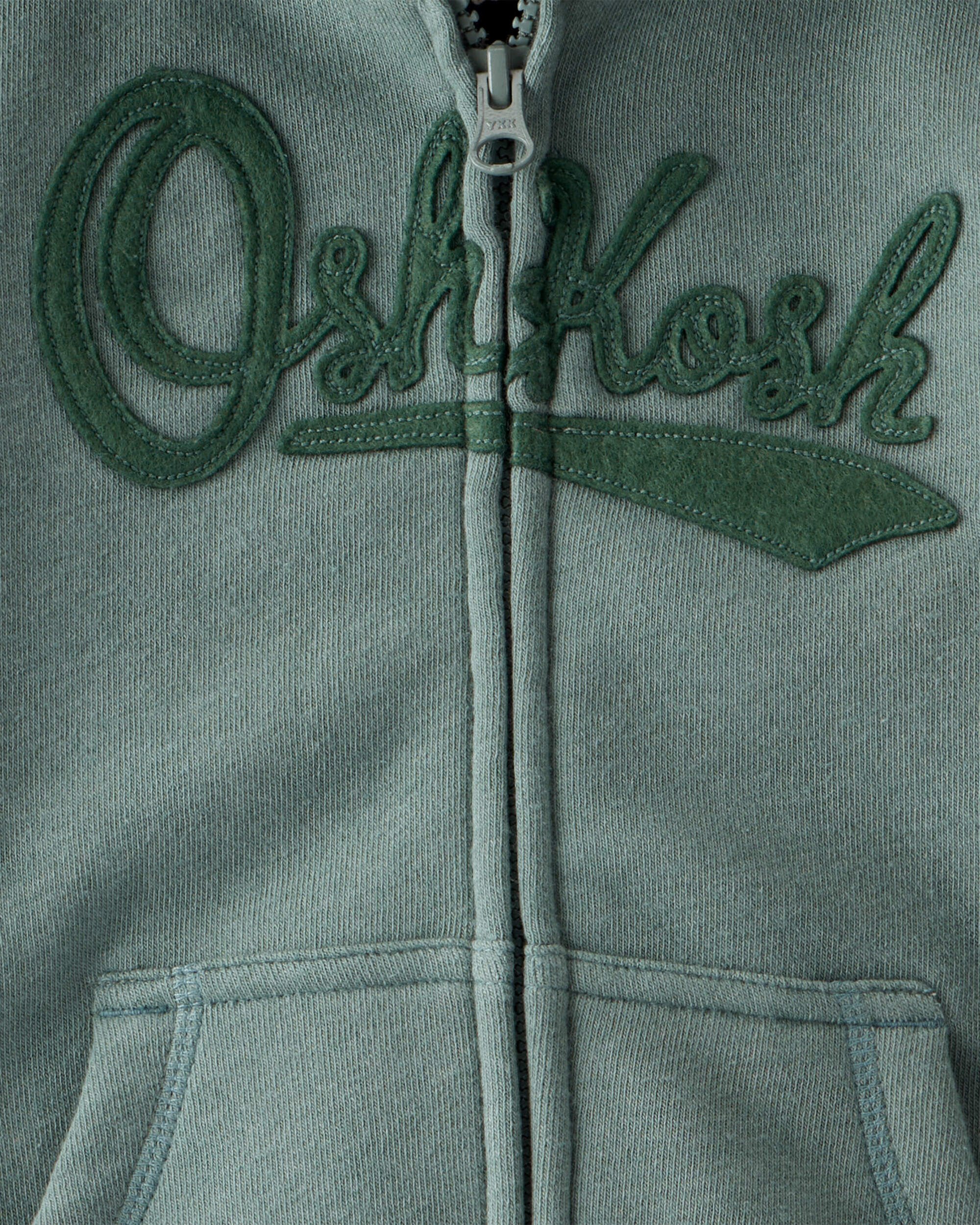Toddler Boy OshKosh Fleece  Logo Zip Jacket - Green