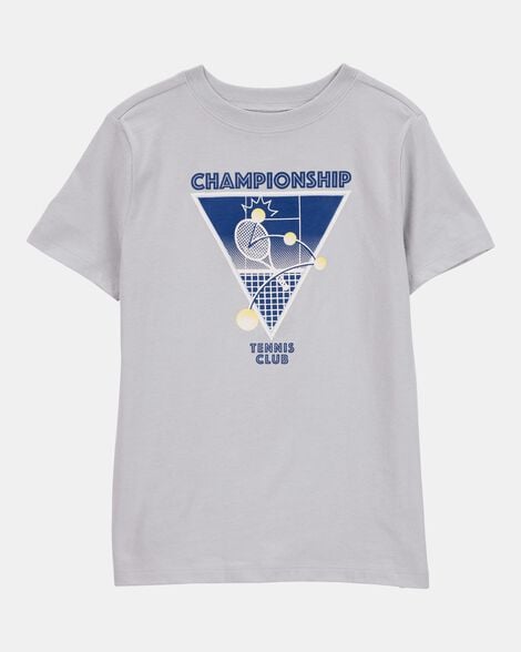 boys tennis short-sleeve graphic tee - grey