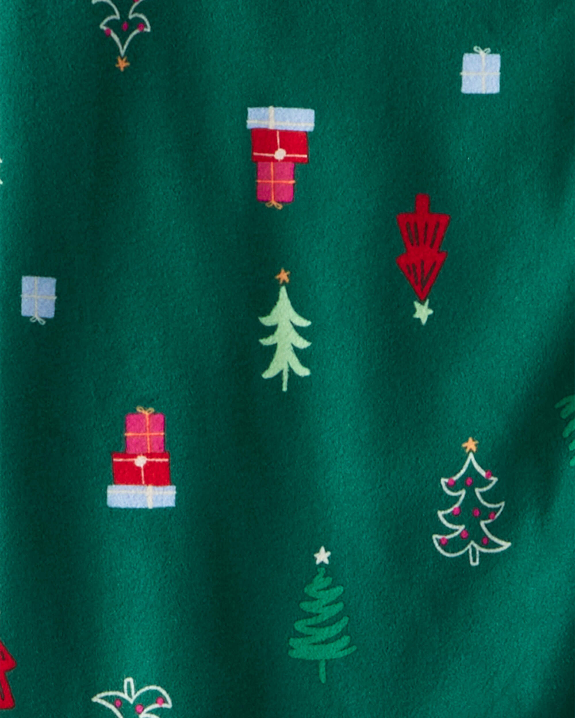 Adult Green Trees Fleece Long-Sleeve Loose Fit