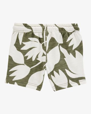 Product image 2 of Toddler Tropical Print Pull-On French Terry Shorts - Green/White