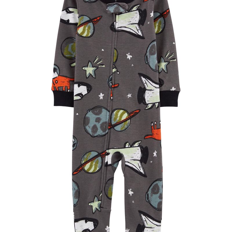 Toddler 1-Piece Space 100% Snug Fit Cotton Footless PJs