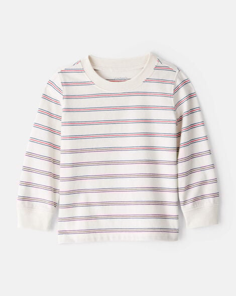 baby boy striped long-sleeve tee - ivory