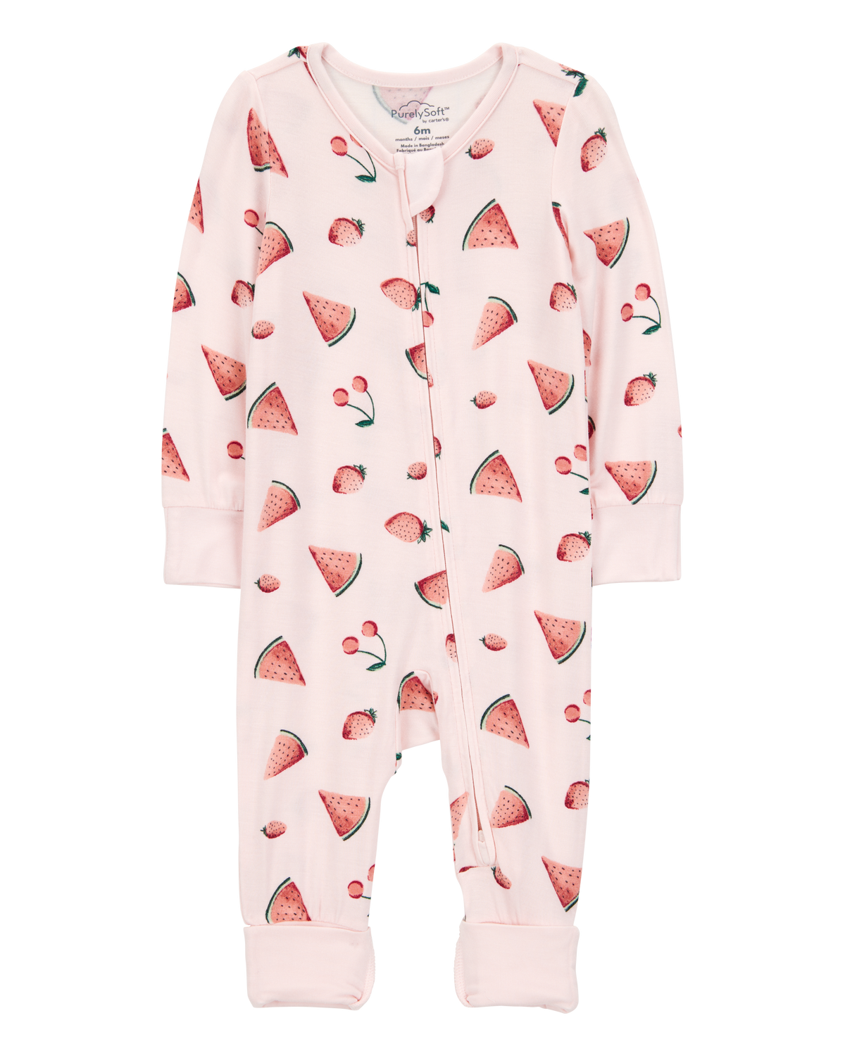 ✿sweetページ✿No.1 Baby Girl Fruit Print 2-Way Zip PurelySoft Convertible Foot