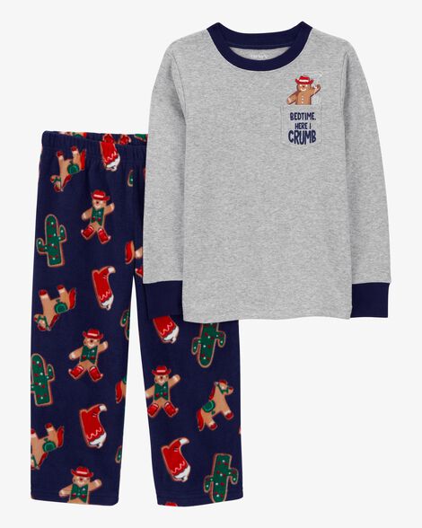 Product image 1 of Toddler 2-Piece Gingerbread Cotton & Fleece Pajamas