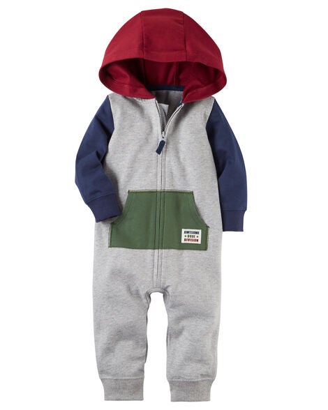 Hooded French Terry Jumpsuit