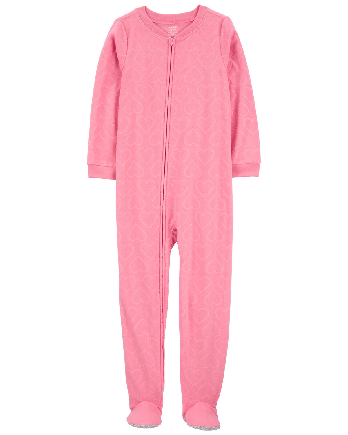Kid 1-Piece Heart Fleece Footie Pajamas - Carter 