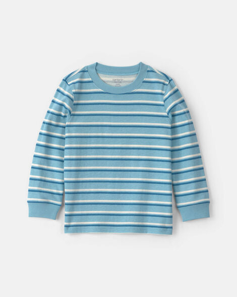 toddler boy striped long-sleeve t-shirt - blue