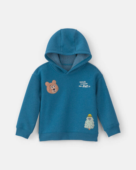 toddler boy outdoorsy fleece hoodie - blue