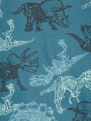 Turquoise - Kid 4-Piece Glow Dinosaur 100% Snug Fit Cotton Pajamas, Selected