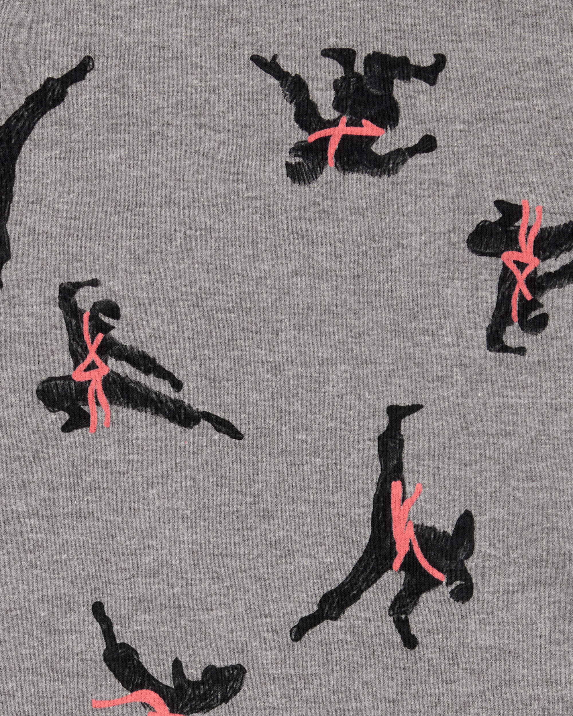 Kid Ninja Print Snug Fit Cotton 4-Piece Pajamas