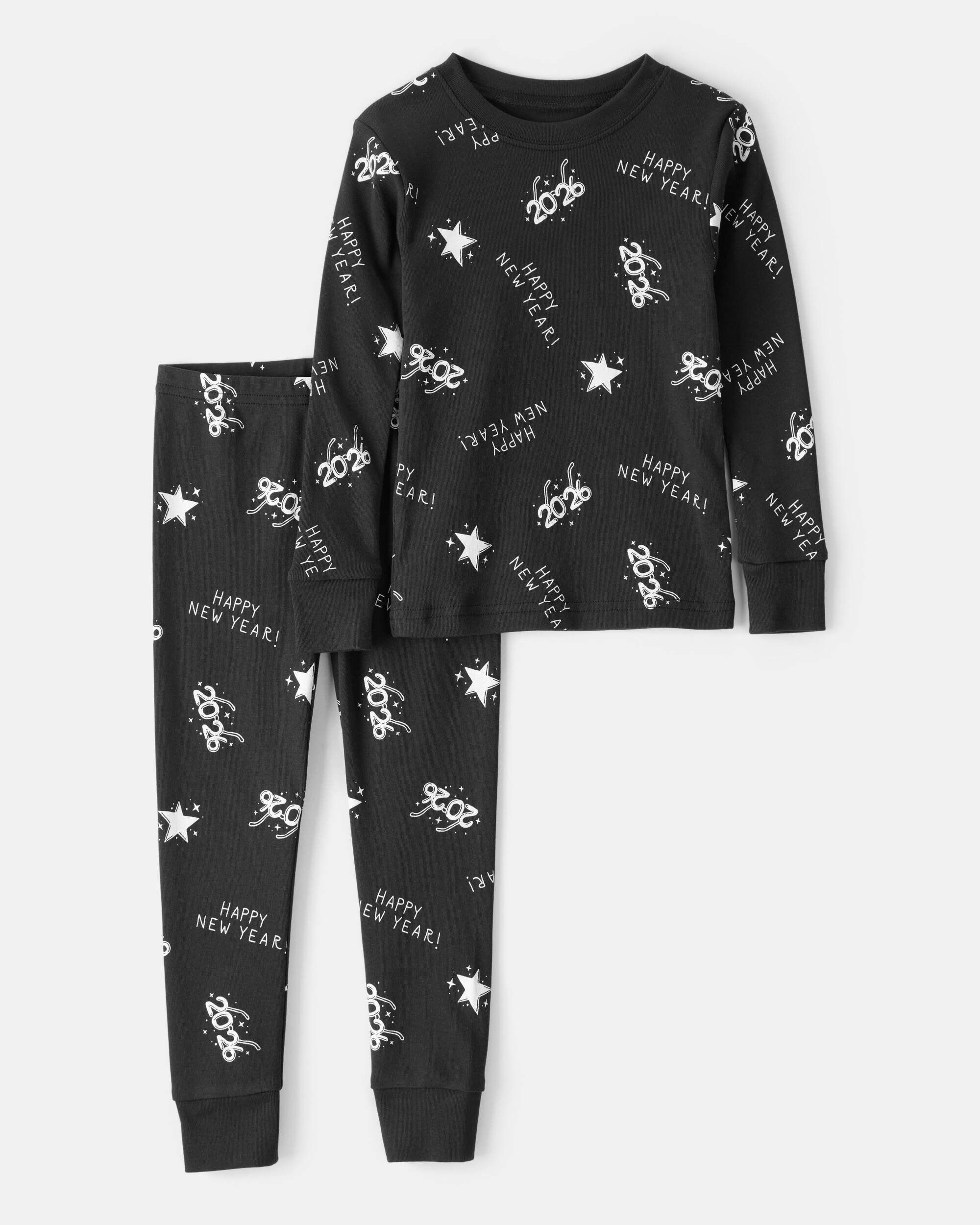 Baby New Years Snug Fit 2-Piece Pajamas - Black
