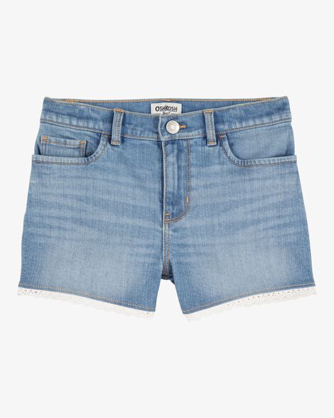  Product image 1 of Kid Eyelet Hem Iconic Denim Short - Ozone Wash