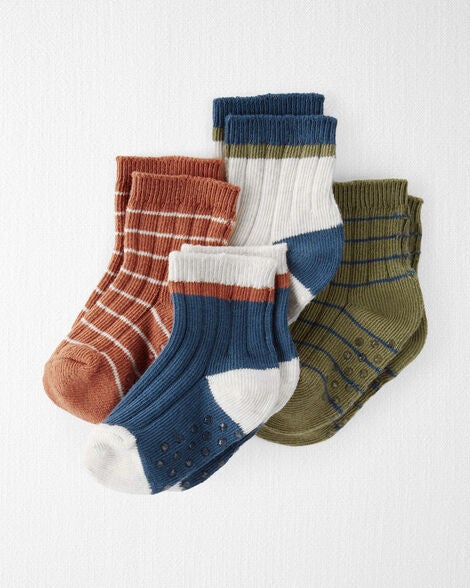  Product image 1 of Baby 4-Pack Slip Resistant Socks in Stripes