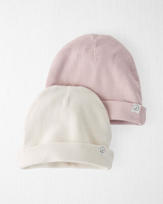 Product image 1 of Baby 2-Pack Organic Cotton Rib Caps
