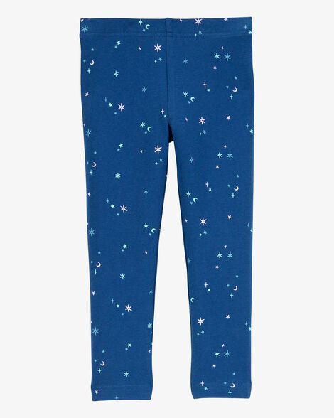  Product image 2 of Baby Starry Print Knit Leggings - Blue