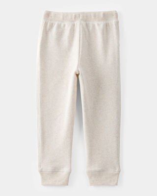 Product image 2 of Toddler Solid Fleece Drawstring Joggers - Oatmeal