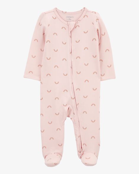  Product image 1 of Baby Girl Rainbow Zip-Up PurelySoft Sleep & Play Pajamas