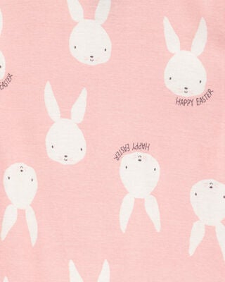 Product image 2 of Baby Bunny Print Easter Snug Fit Cotton 2-Piece Pajamas - Pink