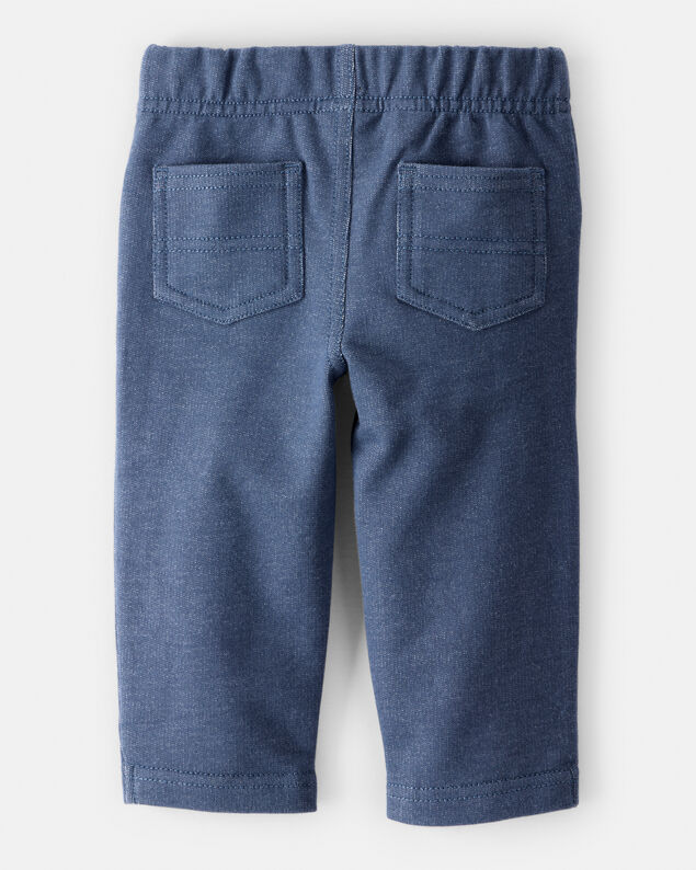 Product image 2 of Baby Boy 100% Cotton Faux Denim Pull-On Pants - Blue