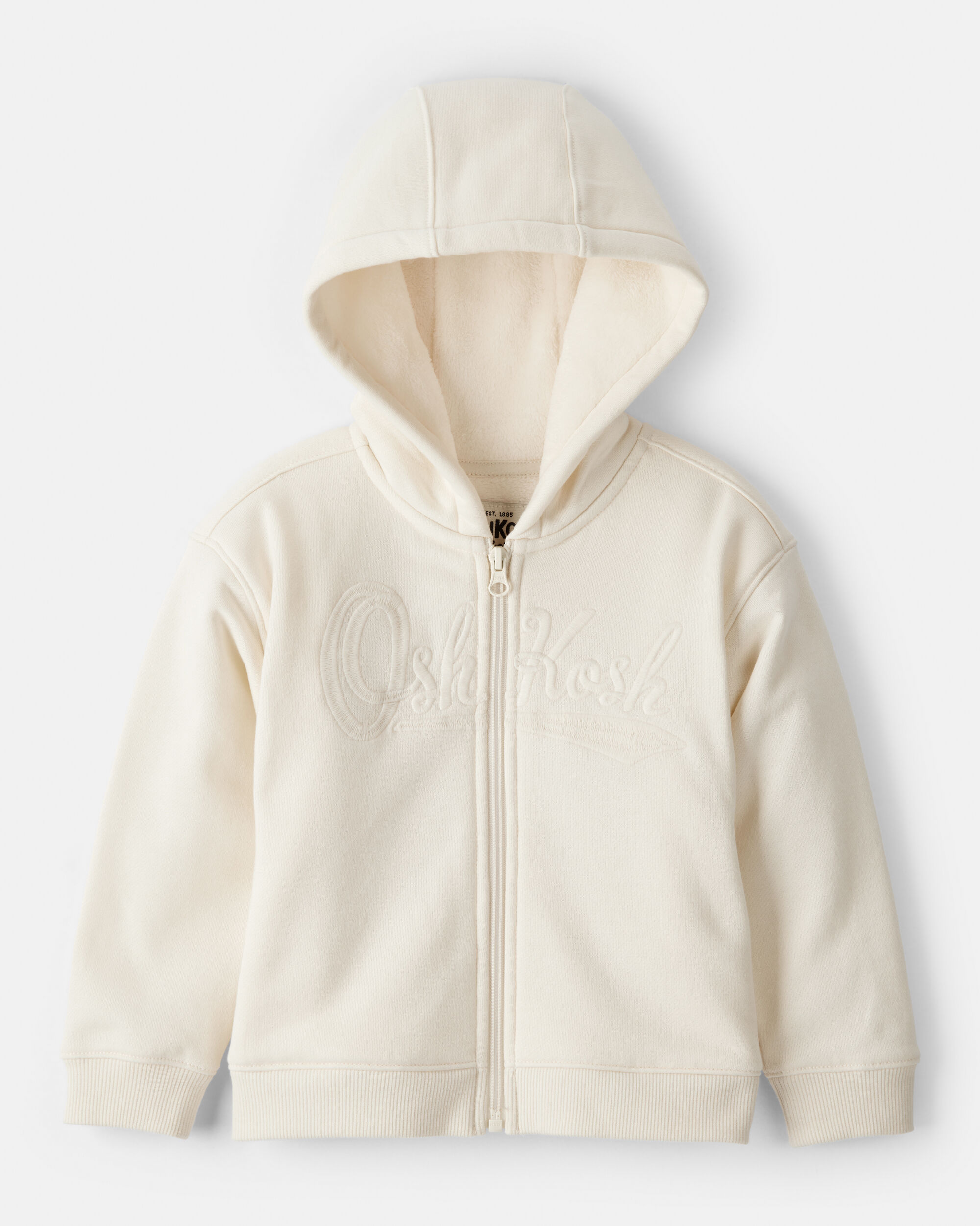 はっぴー Toddler Girl Hooded Zip-Up Jacket - Cream - OshKosh B'gosh