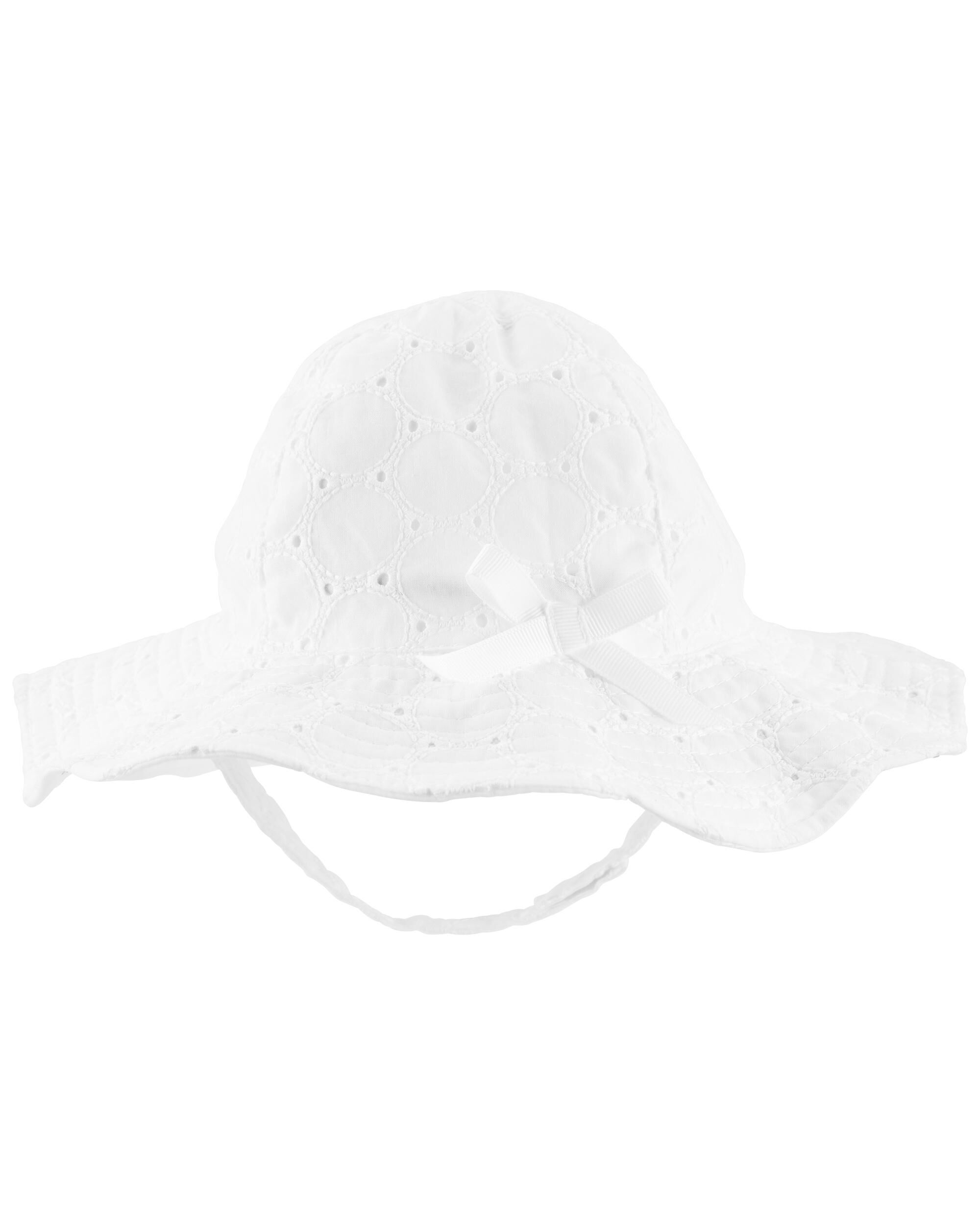 Baby White Eyelet Beach Hat | carters.com