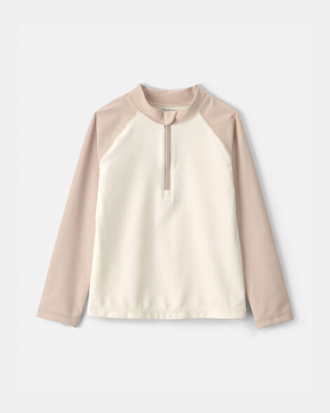 Toddler Boy Colorblock Rashguard - Tan/Ivory