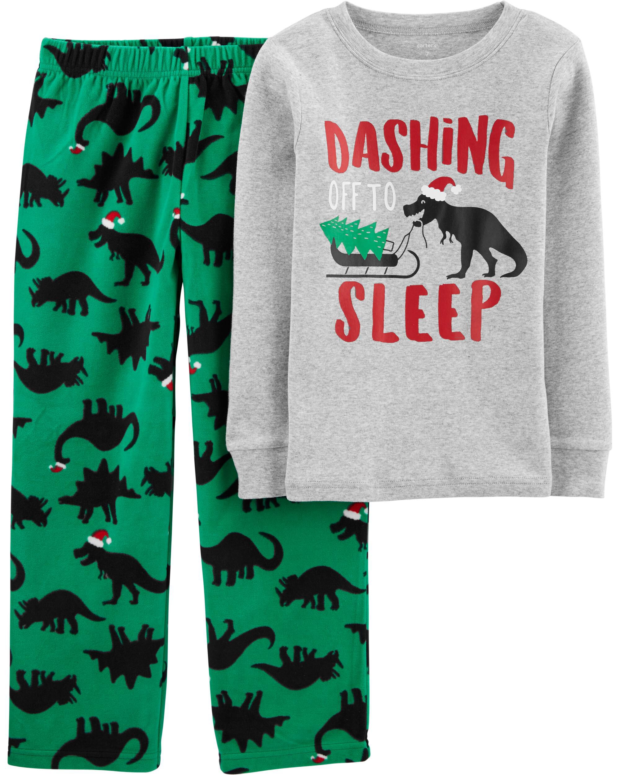 carters fleece dinosaur pajamas
