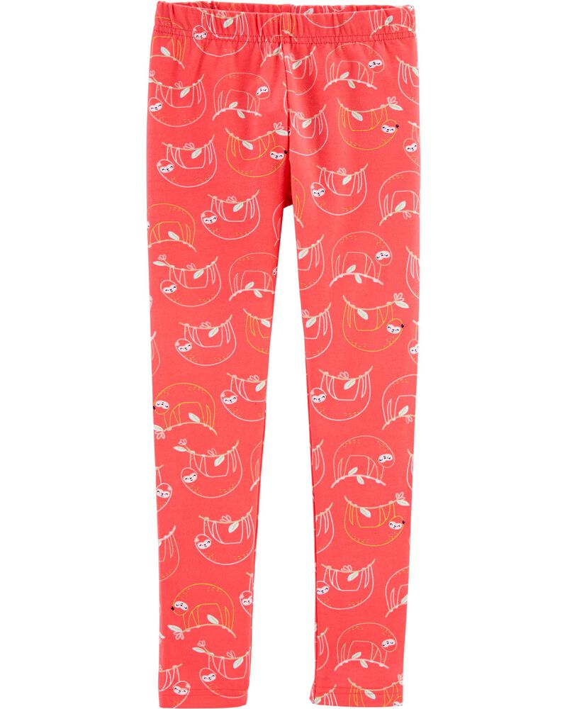 Kids Sloth Leggings \u2022 Sloth Gift for Girl; Kid Clothing; Toddler Pants; Clothes; Tights \u2022 Black