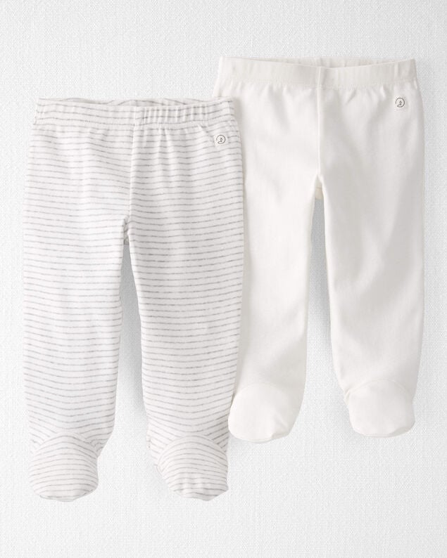 Product image 1 of Baby 2-Pack Organic Cotton Rib Footed Pants
