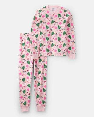 Adult Merry & Bright Holiday Print Pajama Pants - Red