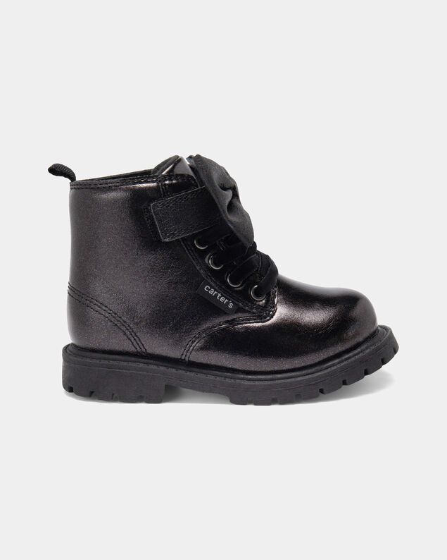 Product image 2 of Toddler Girl Bow Ankle Boots - Black