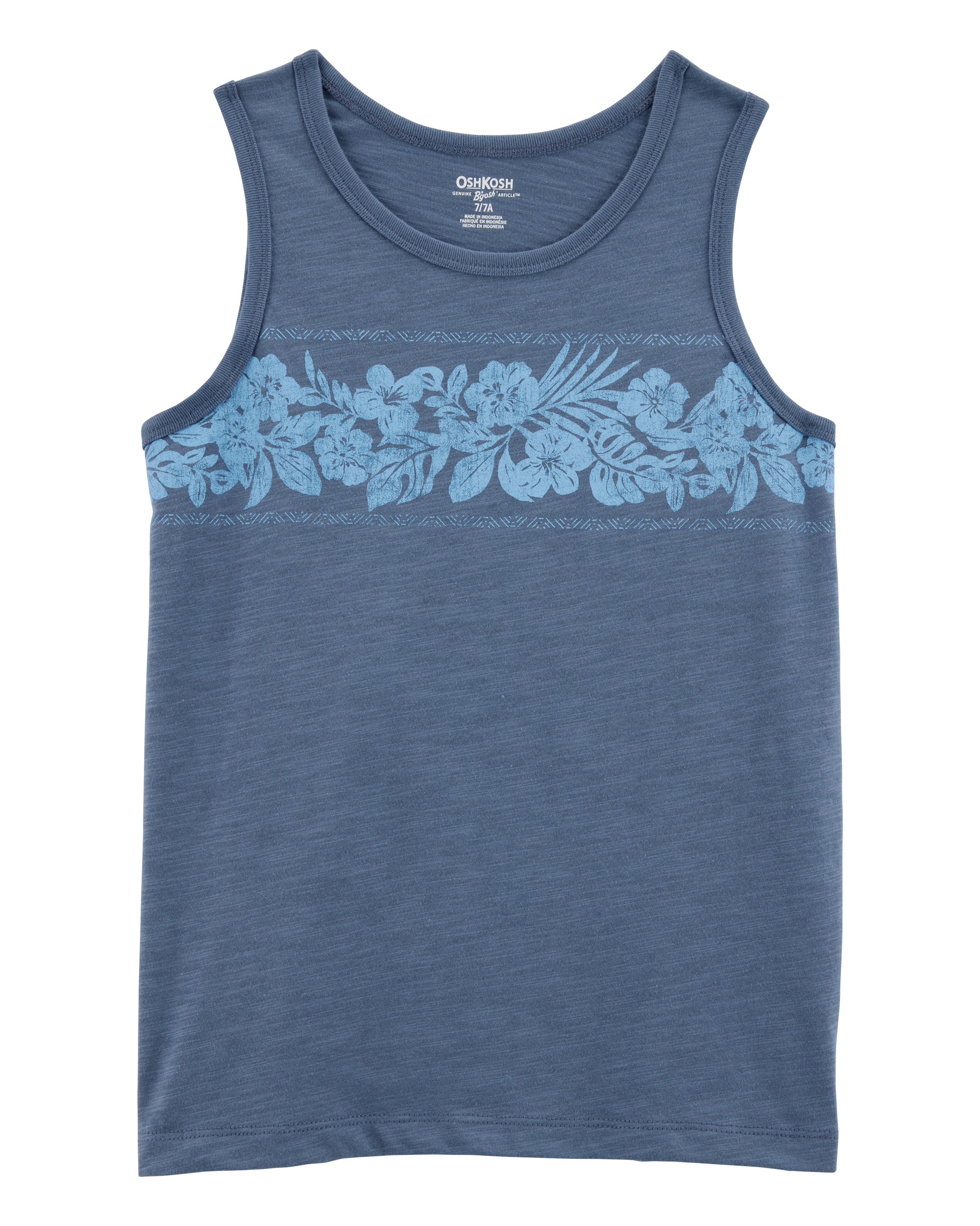 Boys Tropical Print Tank - Blue