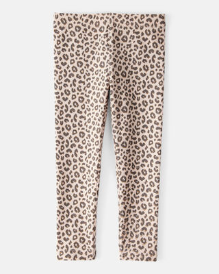 Product image 2 of Toddler Girl Cotton Leopard Stretch Leggings - Brown