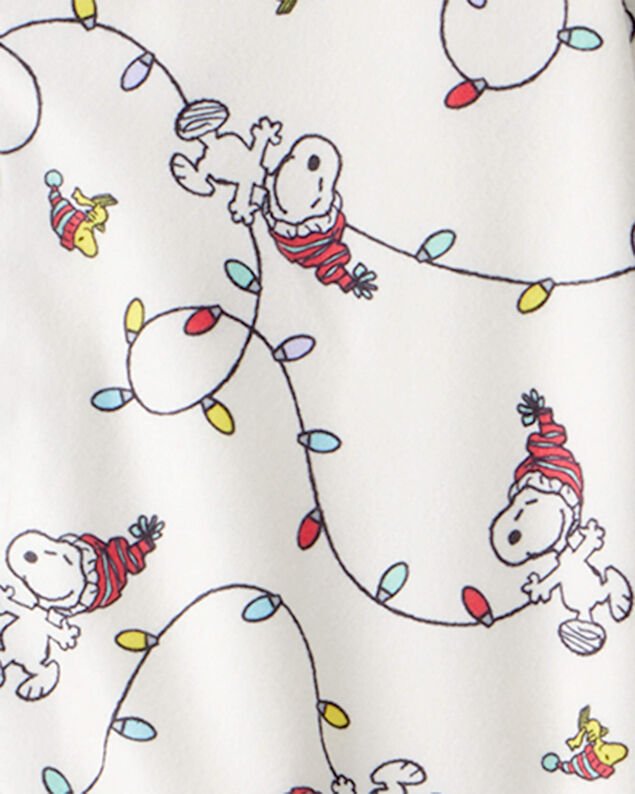 Product image 2 of Toddler Peanuts Snoopy Print Fleece Long-Sleeve Loose Fit 2-Piece Pajamas - White