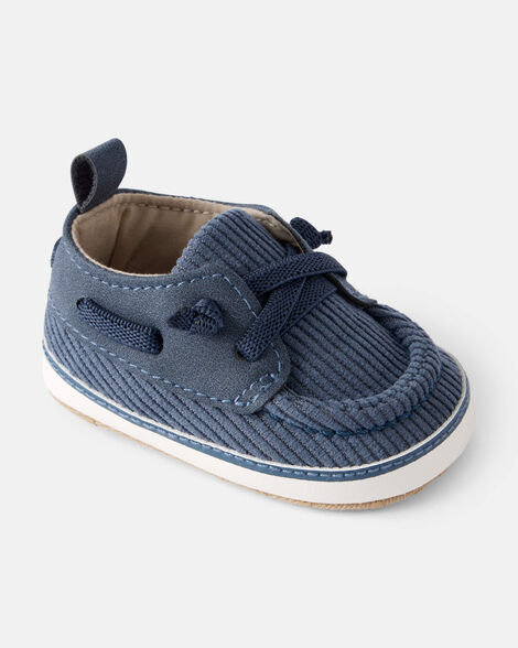 baby boy corduroy boat shoes - blue