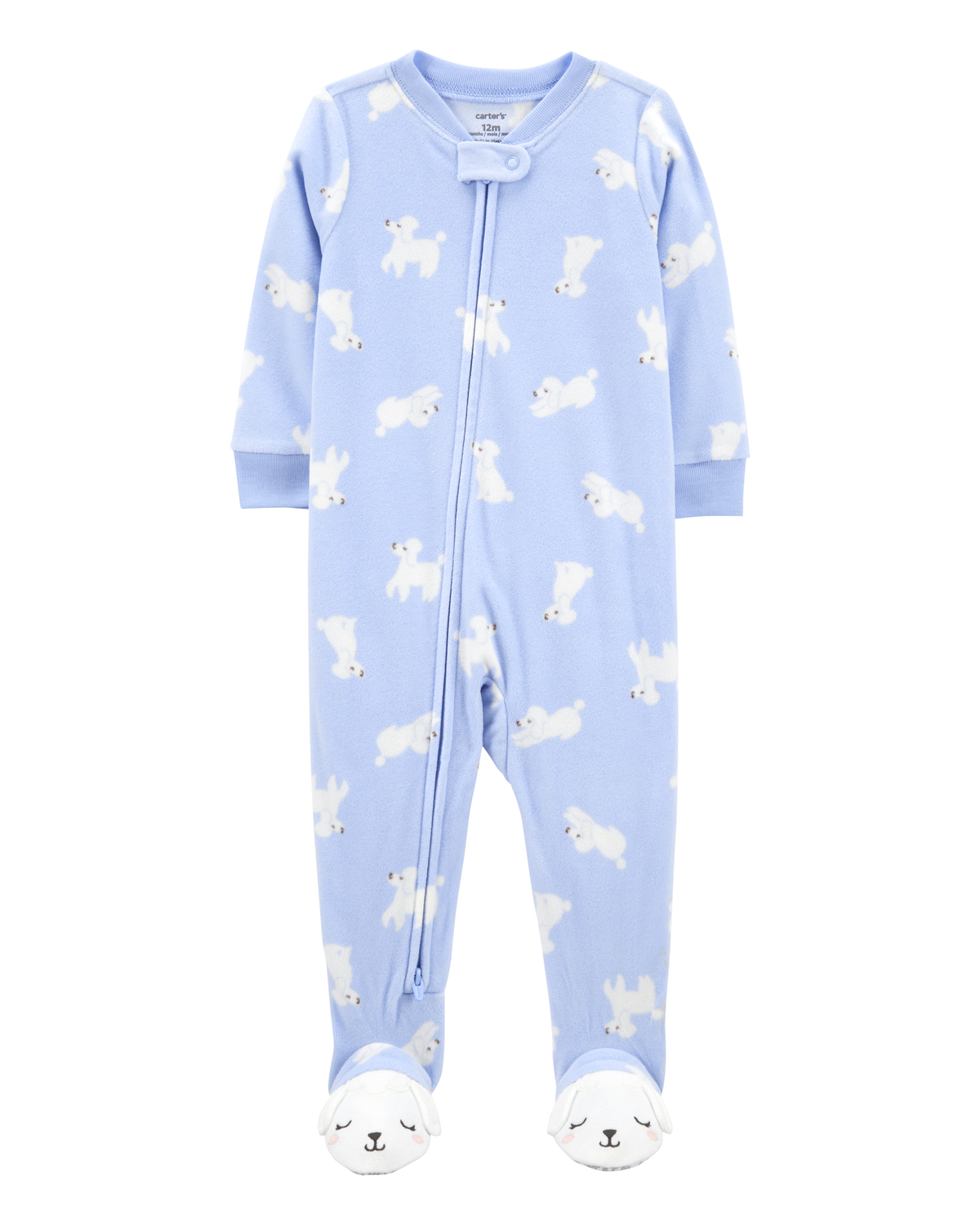 Toddler 1 Piece Dog Fleece Footie Pajamas